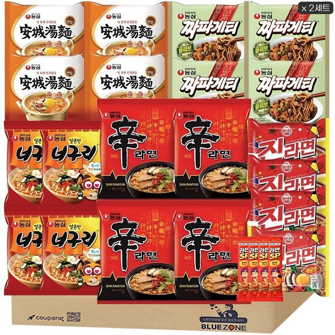 봉지라면 세트 신라면4 안성탕면4 진라면매운맛4 너구리4 짜파게티4 라면스틱4, 3세트