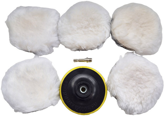 자동차 셀프광택 차량 폴리싱 원형 양모패드, 4인치-100mm