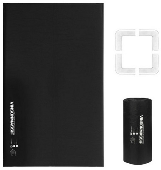 빈슨메시프 프리미엄 자충 에어매트 2인용 블랙에디션 + 보관가방 + 필로우 홀드 패드, ALL BLACK