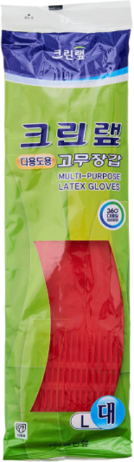크린랩 다용도 고무장갑 중/대/특대 10켤레, 10개, 레드, 대(L)