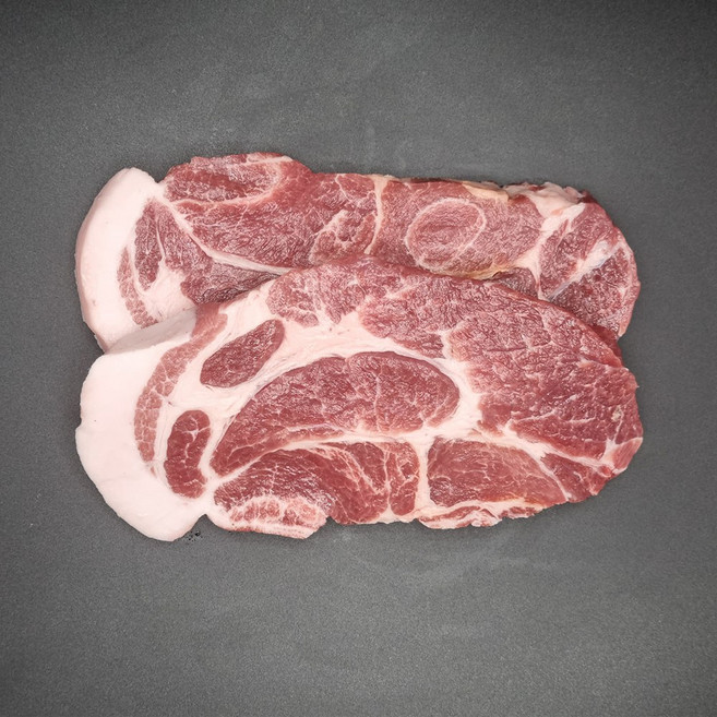 삼삼푸드 무항생제 한돈 숙성 냉장 목살 구이용 스테이크용 1등급 뽕돼지 500g, 구이용 슬라이스 1cm~1.5cm 500g, 1개