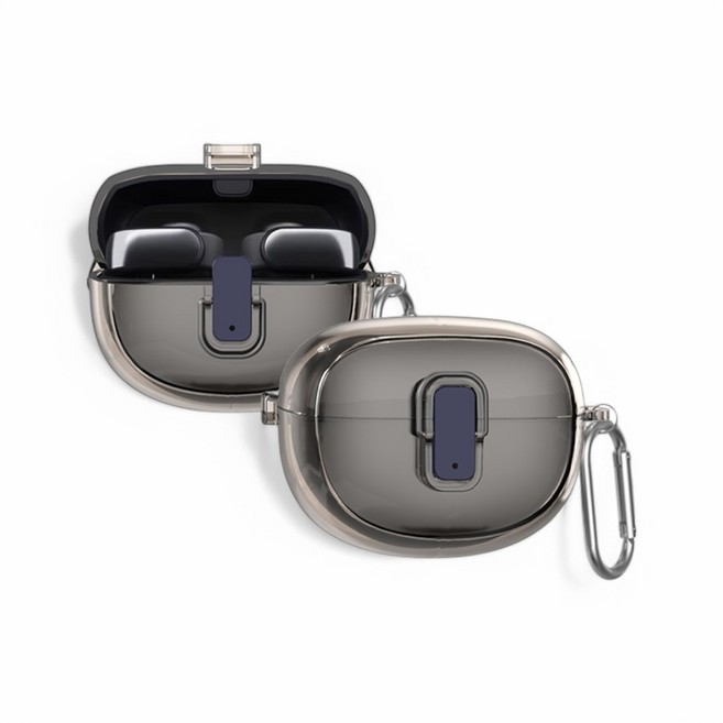 BOSE 울트라 오픈 이어버드 투명 잠금 클립 케이스, 그레이, 1개