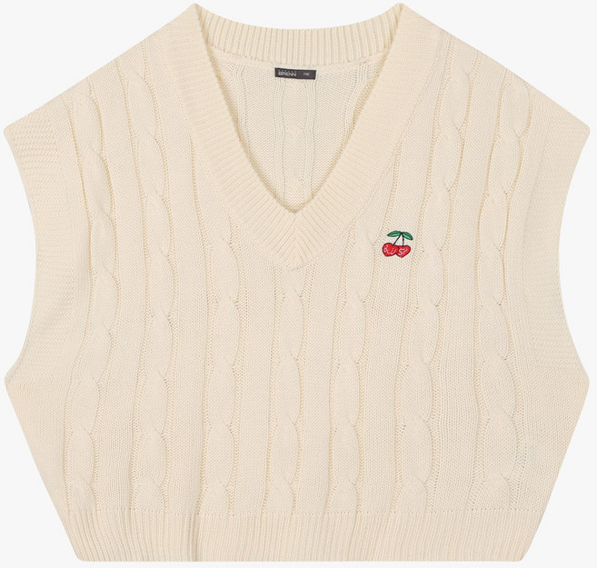 [리틀브렌] 스윗 체리 꽈배기 조끼 LBVK23WZ3