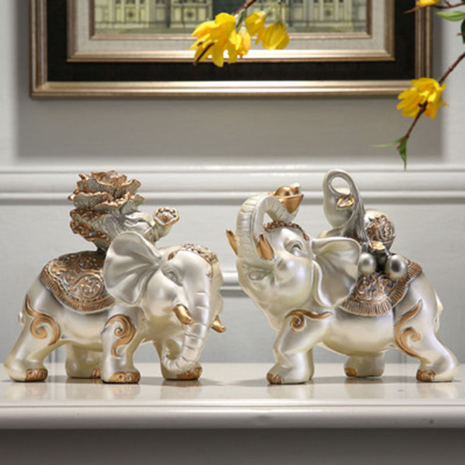 招財大象擺件, 白色小號一對