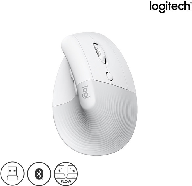 로지텍 버티컬 마우스 LIFT FOR MAC MR0094, 로지텍코리아 LIFT FOR MAC[로지텍 국내정품], 페일 그레이