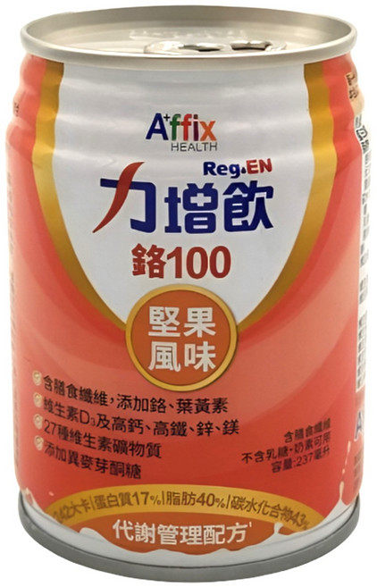 Affix Health 力增飲 鉻100 堅果風味 代謝管理配方, 36個, 237ml