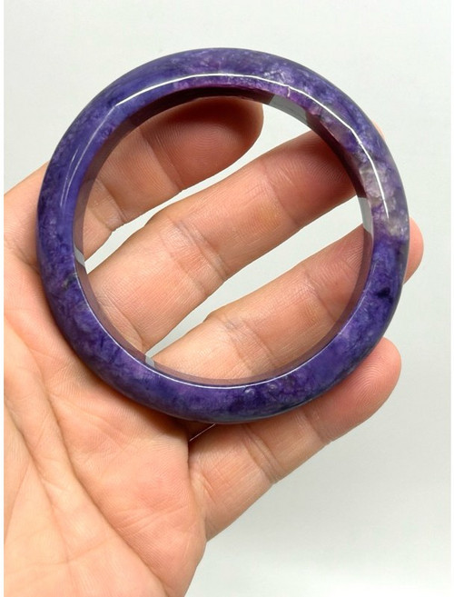 天然玉化紫龍晶58毫米寬版手鐲