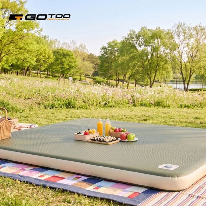 고투 파라곤 에어매트 더블 2인용 200X140 PVC 이중공간지 캠핑매트, 카키