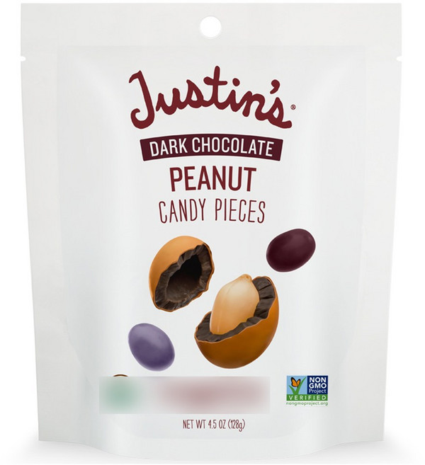Justin's 花生黑巧克力糖塊, 1個, 128g