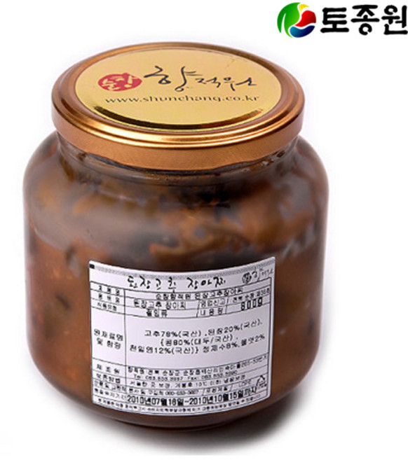토종원 된장콩잎 장아찌 800g유리병 순창전통, 된장콩잎 장아찌  800g유리병, 800g, 1개
