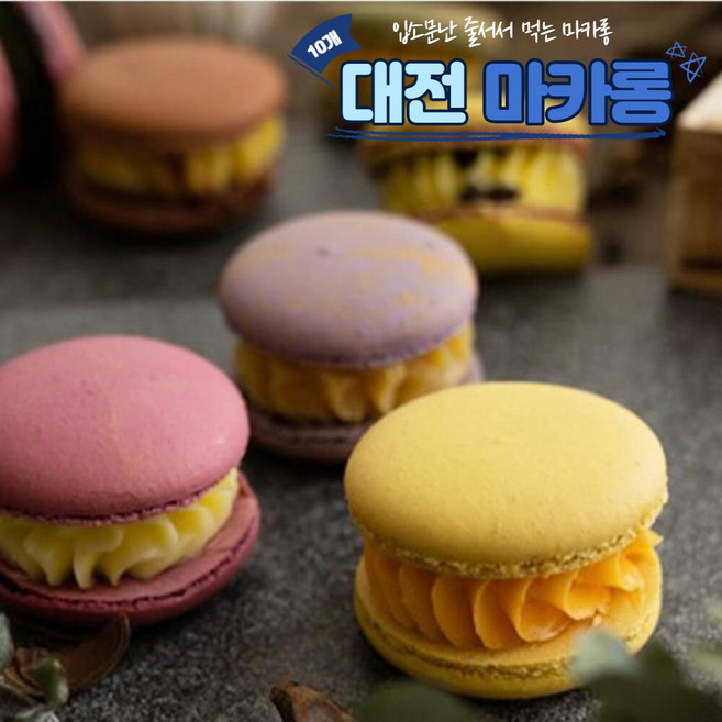 데일리 수제마카롱 10개 입소문난 많이달지않는 대전마카롱 밀가루 NO 줄서서 먹는 당일생산, 1개, 400g