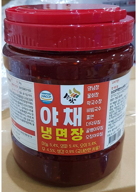 냉면비빔장 손맛 냉장 2K X6 업소용, 2kg, 6개
