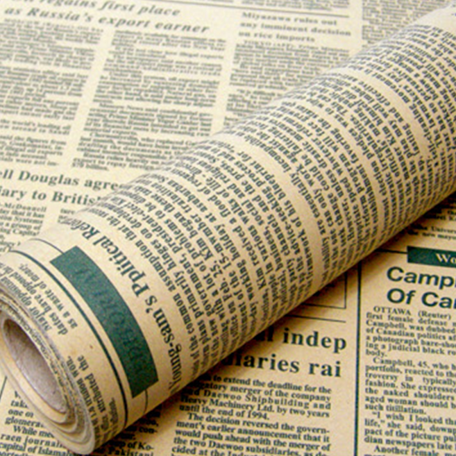 영자신문 포장종이 영문크라프트 롤 선물 포장지 5색상, 적색