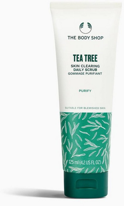 호주 더바디샵 The Body Shop Tea Tree Skin Clearing Daily Scrub 티트리 스킨 클리어링 데일리 스크럽, 4개, 125ml