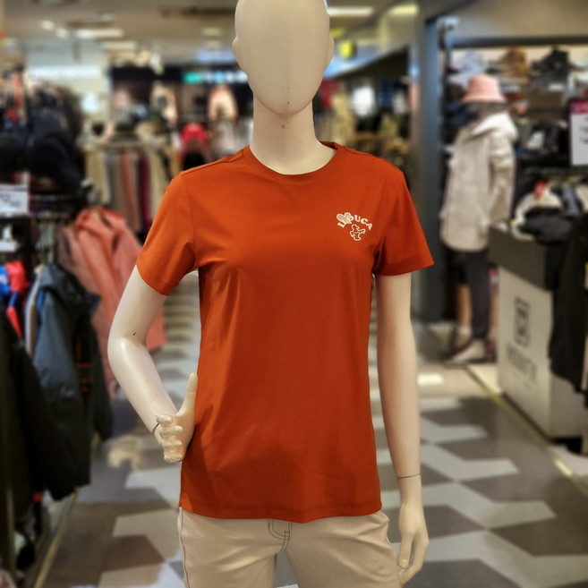 루이까스텔 여성 골프 아이러브 루카 무지 스포츠 반팔 티셔츠 7FDTS406 오렌지 루이 777