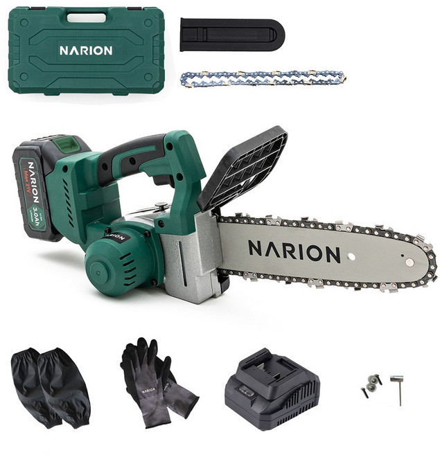 나리온 HD-CS10 10인치 충전 체인톱 풀세트(2배터리), 1개