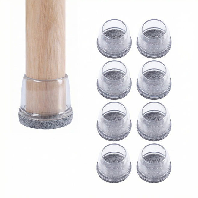 르코이 층간 소음 미끄럼 방지 식탁 의자 발커버 세트 원형 8개 그레이