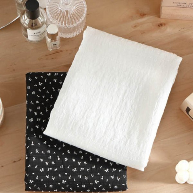 패션스타트 텐셀 나일론 혼방 입체 플라워 원단 페어리 가든 내추럴 빈티지 천, 1개, 02) 블랙