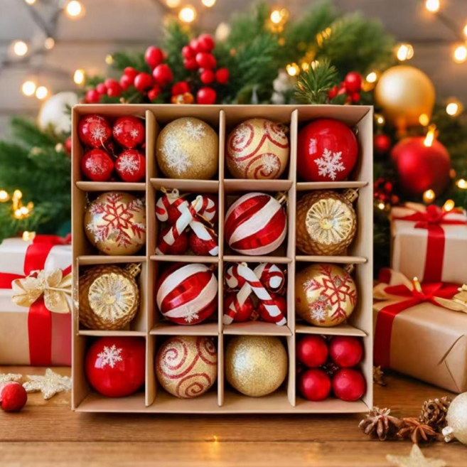 크리스마스 성탄 오너먼트 트리 장식품 데코용품 장식볼 세트KMSDGQ-11, 1세트, 모델 A 전시