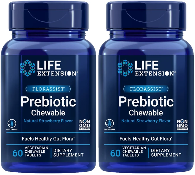 라이프익스텐션 플로라시스트 프리바이오틱 스트로베리 츄어블 타블렛, 60정, 2개 - 쿠팡