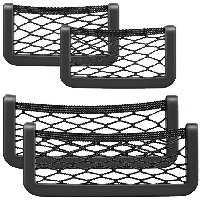 차량용 그물 포켓 1호 2개 + 차량용 그물 포켓 1호 2호 2개, 블랙, 1세트