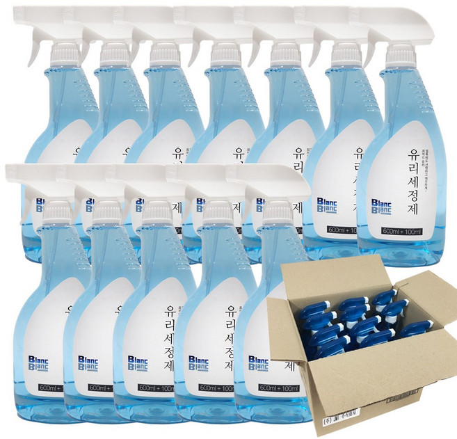 600+100ml 대용량 블랑블랑 유리세정제 12개/유리 광택제 좋은세상 협동조합, 12개, 700ml