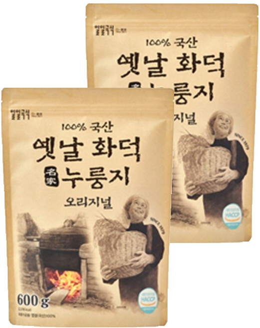 일일곡식 옛날 화덕 누룽지 오리지널, 600g, 2개