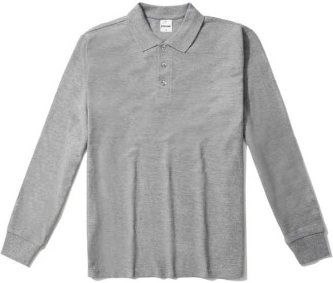 【CY 創悅設計】亞規全棉長袖POLO衫 PL01 - 工作上衣、團體服、制服, 麻灰 03,5L, 1個