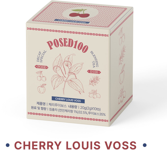 [블랙프라이데이] 포즈드백 디카페인 체리 루이보스 티, 1개, 2g, 10개입