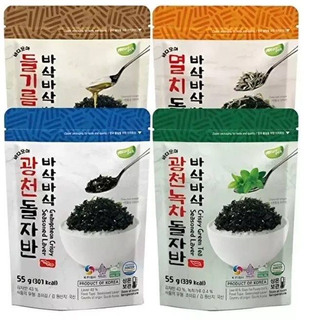 네이처픽 바삭바삭 돌자반 4종 세트 광천돌자반 들기름돌자반, 1개