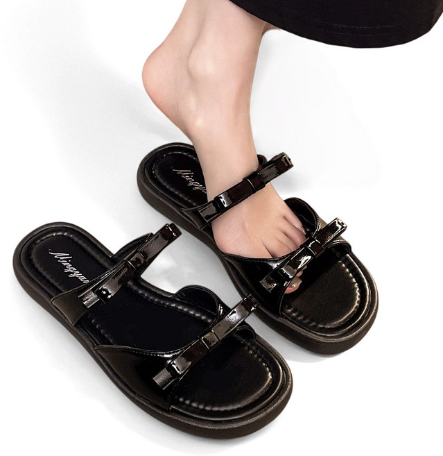 Modern Fashion 여성 리본 포인트 스트랩 슬리퍼 샌들 F70