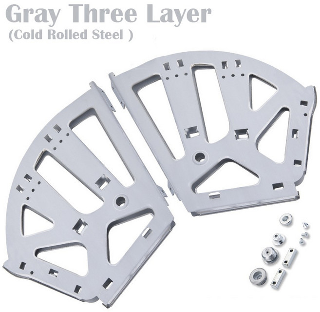 스테인레스 피팅 캐비닛 금속 액세서리 스틸 레이어 접이식 서랍 신발 선반 힌지 PCS, 회색 삼층, 1개