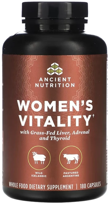 Ancient Nutrition 앤션트 뉴트리션 여성 활력 강화 천연 식품 건강 보조제 180캡슐 121973, 1, 180정 - 쿠팡
