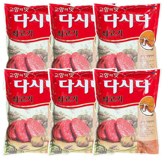 CJ제일제당 쇠고기 다시다, 2.25kg, 6개