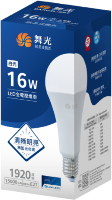 DANCELIGHT 舞光 LED燈泡 16W 全電壓 高光效, 白色, 1個
