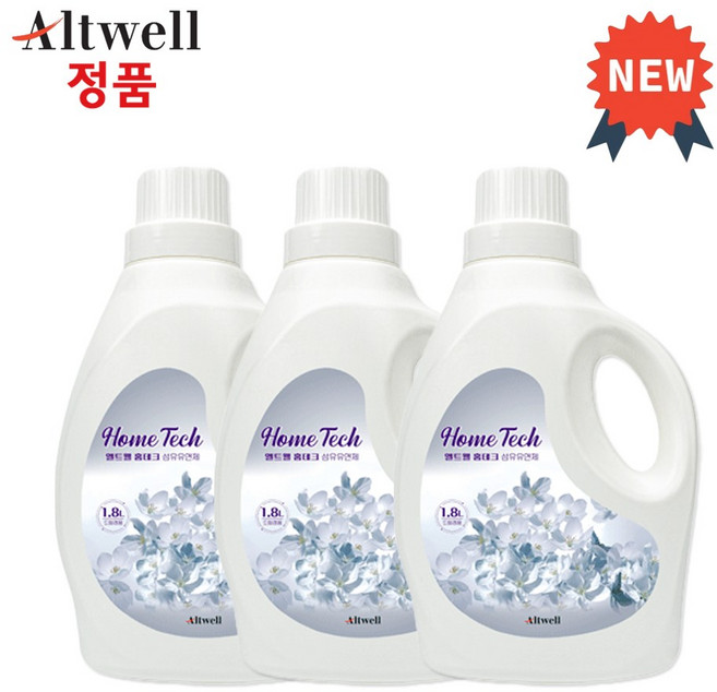 앨트웰 섬유유연제 1.8L 포근한 코튼향, 3개