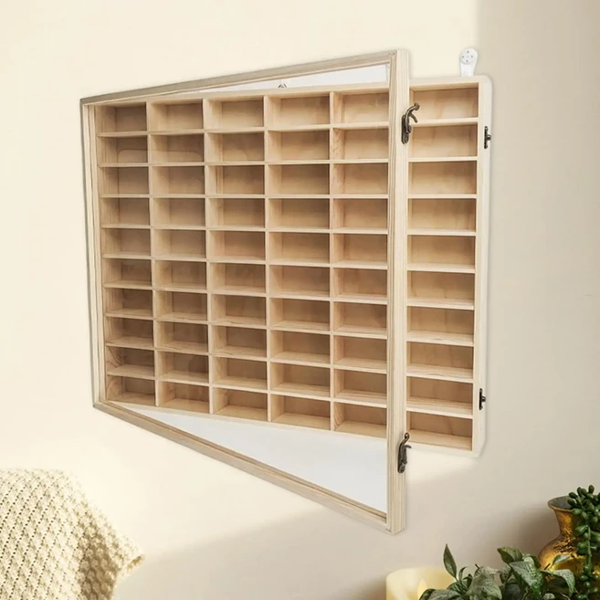 나무 장난감 자동차 전시 케이스 수집품 보호 내구성 다중 칸막이 디스플레이 선반 벽걸이형 모델 보관 랙, 03 60 Grid, 03 0 Grid