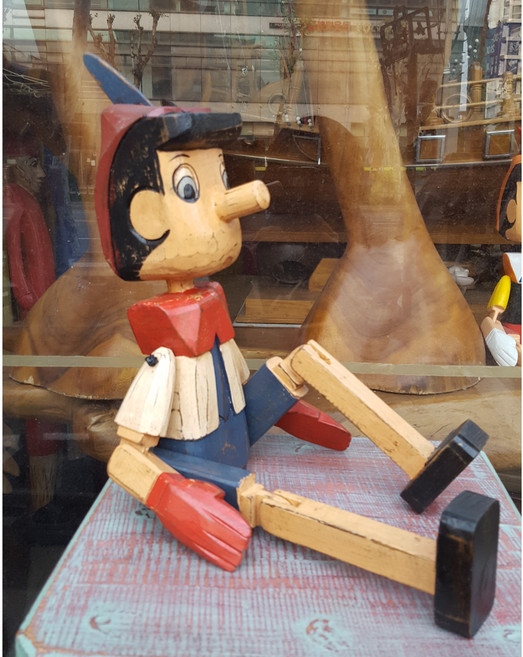 [오늘 출발] 크리스마스 선물 앉아있는 50cm 빈티지 목각 피노키오인형 선반장식소품