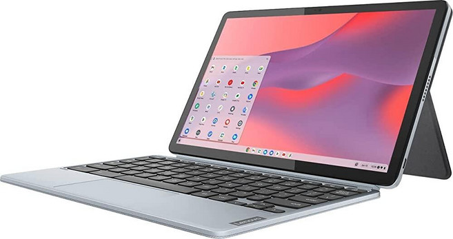 Lenovo - 아이디어패드 듀엣 3 크롬북 11인치 (2000x1200) 터치 2-in-1 태블릿 스냅드래곤 7cG2-4G RAM 128G eMMC 키보드 포함 미스티 블루, 4GB RAM | 128GB