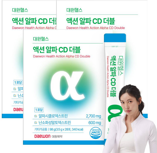 대원제약 대용량 액션 알파 CD 더블 28포 알파시디 식약청인증, 3개, 28회분
