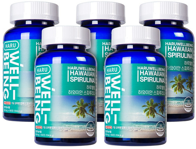 하루웰빙 하와이안 스피루리나 580 mg X 180정 5개