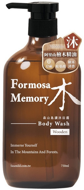清淨海 森山島讀 洗髮精/沐浴露 750ml 0矽靈, 1個, 森山島讀沐浴露-木