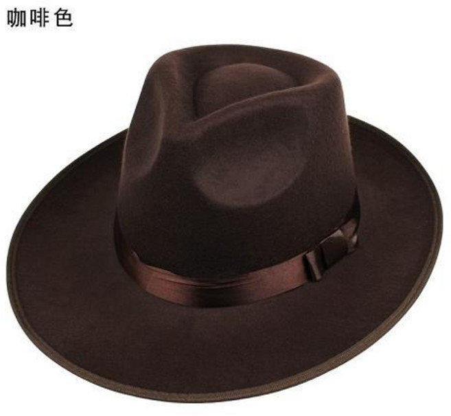 大帽檐復古禮帽男 爵士表演帽