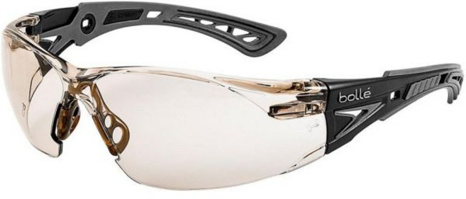 건설현장 작업현장 현장선글라스 Bollé Safety 40209 Rush+ Glasses Platnum Black & Grey Frame CSP Lenses