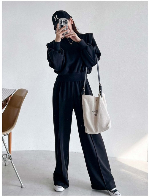 아셀 등원룩 미시룩 와이드핏 데일리 캐주얼 트레이닝세트