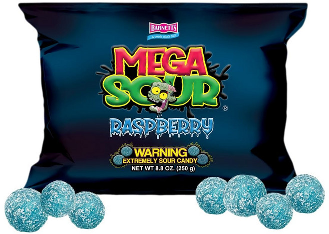 Barnett 라즈베리 사워 캔디 200g Barnett Mega Sour Raspberry Fizz Bombs 200 Gram Bag, 250g, 1개