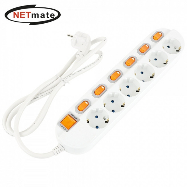 강원전자 넷메이트 NM-630SFS SAFE 멀티탭 6구 개별 접지 3m, 1개