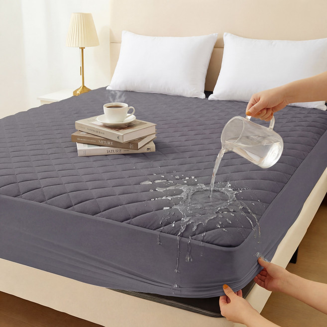 HYLEORY 프리미엄 방수 항균 누빔 사계절 극세사 매트리스 커버