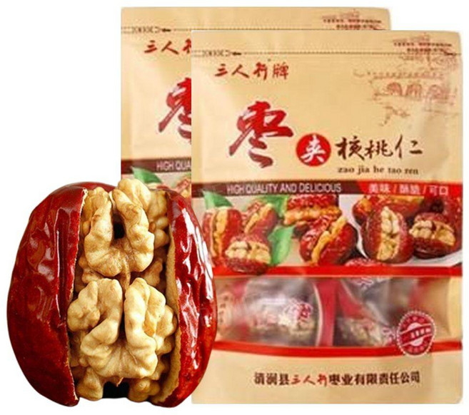 트렌잇츠 왕대추 호두말이 중국 대추호두정과 대추호두 1kg 건대추 특대 호두말이 개별포장, 대추호두 500g 2봉지 (개별포장)