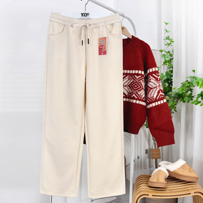 103st 융 기모 코듀로이 세미 와이드 팬츠 5컬러/여성 밴딩 스판 겨울 골덴 바지